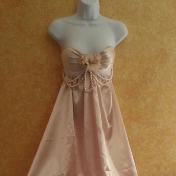 Champagne Empire Waist Sweetheart Wedding Gown